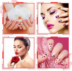 12 Boxen Red Valentine's Love Herz Nail <span class=keywords><strong>Art</strong></span> Pailletten <span class=keywords><strong>Kits</strong></span> Red Shining Flakes Herzförmiges Nail Glitter Set zum Valentinstag - Product Image 3