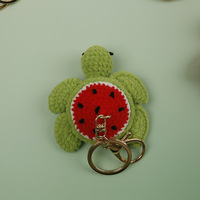 Handgemaakte gehaakte fruit-schildpad schattig gebreid watermeloen sinaasappel kiwi aardbei schildpad hanger tas hangende ornament
