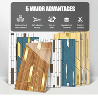 Autocollants de carrelage modernes abstraits de luxe à motif marbré, panneau mural texturé en feuille d'or brillant de luxe