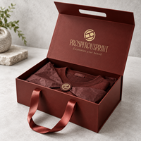 Boîte cadeau pliable portable sur mesure rouge pour vêtements, chaussures et bottes, extra large, rigide, magnétique, avec poignée