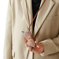 Cordon porte-lunettes en cuir, pochette multifonctionnelle pour clés et lunettes à suspendre au cou, sangle de cou polyvalente pour usage quotidien et en voyage