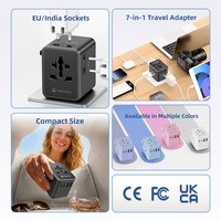 Adaptador de Viaje Internacional Wontravel con Logotipo Personalizado, 17W QC3.0, 3 Tomas de Corriente Alterna y 2 Puertos USB para Laptop y Cámara
