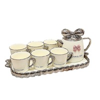 Luxuriöses Modernes Keramik-Porzellan-Teeservice Kreatives Windbogen-Kaltgetränke-Set mit Kanne, Tasse und Tablett Umweltfreundliches Hochwertiges JADE Marken-Milchset