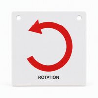 Panneau de signalisation directionnel en PVC, flèche CW CCW, symbole pour moteur électrique, pompe, ventilateur, machines