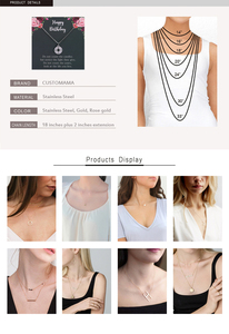 Acier inoxydable Plume Ours Hamsa Main Fatima Trèfle Chanceux Palmier Montagne <span class=keywords><strong>Carte</strong></span> Du Monde Voyage Touristique Pendentif Chaîne Collier - Product Image 6