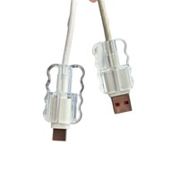 Protector de Cable de Carga para Teléfono, Protector de Cable USB Transparente, Lindo, para iPhone 18w 20w