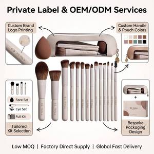 Kit <span class=keywords><strong>de</strong></span> voyage BS-MALL, ensemble <span class=keywords><strong>de</strong></span> pinceaux <span class=keywords><strong>de</strong></span> maquillage 14 pièces, logo personnalisé, petite taille, pinceaux <span class=keywords><strong>de</strong></span> maquillage professionnels pour le <span class=keywords><strong>visage</strong></span>, éponge pour le fond <span class=keywords><strong>de</strong></span> teint avec sac - Product Image 6