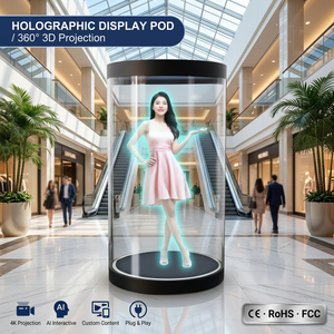 Vitrine d'affichage numérique Ai Digital Human, équipement holographique, armoire LCD transparente 3D pour centre commercial intérieur, hologramme cylindrique humain numérique - Product Image 5