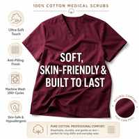 Vêtements de travail médicaux unisexes en coton bordeaux pour infirmières, tailles XS à 5XL, grandes tailles, pour hôpital, vente en gros