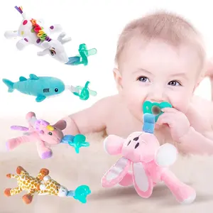 Chupeta de silicone para bebê recém-nascido, babadores bonitos e engraçados