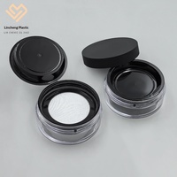 Emballage plastique portable personnalisé 10g pour poudre libre, poudre fixante, avec compartiments divisés en maille élastique, modèle cosmétique