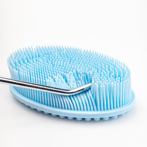 Hot Sale Custom logo Premium Silicone Bath <b>Brush</b> Scrubber Exfoliating Back Face Hair <b>Scalp</b> <b>Brush</b> Black Silicone Body Scrubber - Product Image 3