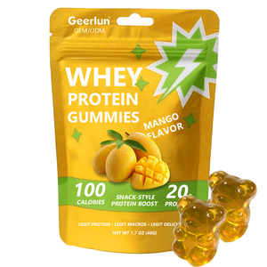 Gummies protéinés végétaliens sans sucre OEM avec isolat de protéines de lactosérum, acide hyaluronique et électrolytes pour l'hydratation de la peau – Complément alimentaire - Product Image 1