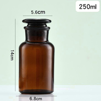 Oshow – Pot en verre ambré vide de style vintage, 30 ml, 60 ml, 125 ml, 250 ml, 500 ml, pour apothicier ou usage général