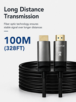 Câble HDMI Fibre Optique 8K 2.1 Ultra HD 8K 60Hz Sans Perte de Signal Longue Distance Marquage Source Mâle-Mâle pour Projecteur