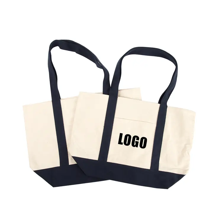 Custom Natural Canvas Bag Reusable Grocery Tote Shopping Bag