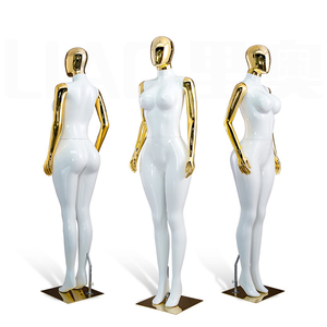 <span class=keywords><strong>Mannequin</strong></span> de présentation <span class=keywords><strong>femme</strong></span> en plastique blanc or, grande taille, corps entier avec tête, pour boutique, pour femmes courbes (BBL), sur pied - Product Image 3