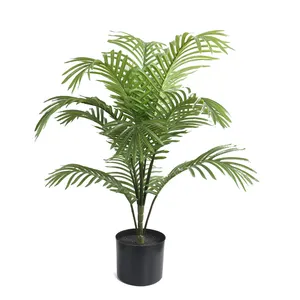 Atacado de plástico verde planta para área externa kwai árvore decorativa uv resistência palmeira artificial
