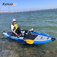 Kayak de pêche gonflable portable et détachable avec propulsion à pédales, canoë SUP gonflable pour la pêche