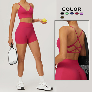 Venta caliente de alto impacto personalizado transpirable giro frontal mínimo mujeres ropa deportiva Yoga gimnasio entrenamiento sujetador Top - Product Image 1