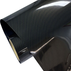 Película de <span class=keywords><strong>fibra</strong></span> de carbono 6D de alto brillo, Pegatina autoadhesiva negra para revestimiento de coche, vinilo de protección Interior antiarañazos para vehículos - Product Image 1