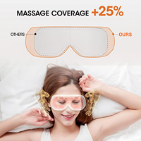 Masajeador de Ojos con Calor y Vibración, 5 Modos, Función Musical, Carga Tipo-C, Batería de 1000 mAh, Control de Tiempo para Terapia del Sueño