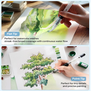 Panwenbo Lot de 6 stylos pinceaux à eau rechargeables anti-fuite stylos à peinture rechargeables stylo pinceau à eau pour <span class=keywords><strong>Aquarelle</strong></span> Gouache - Product Image 5