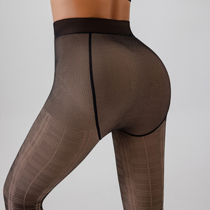 Collant da ginnastica <span class=keywords><strong>neri</strong></span> da donna Leggings stampati con Logo a metà vita traspiranti <span class=keywords><strong>pantaloni</strong></span> sottili da ragazza - Product Image 6