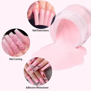 Iphf Hoge Kwaliteit Nail Art Jelly Crystal Nagel Poeder Geen Marmer Heldere Cover Acryl Poeder