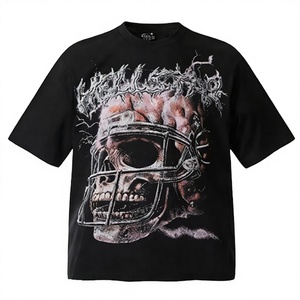 เสื้อยืดฮิปฮอปโอเวอร์ไซส์พิมพ์ลายตัวอักษรยาวสไตล์วินเทจผ้าฝ้ายถัก 100% น้ำหนัก 230 กรัม สำหรับใส่ในฤดูร้อน - Product Image 3