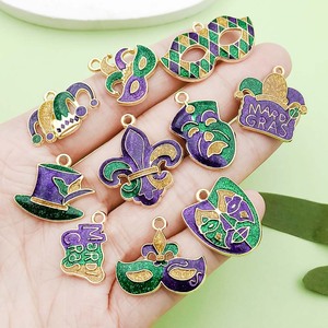 Mardi Gras Alloy Pendant Mixed Shapes DIY Jewelry Accessories for Bracelet Necklace Crafting - Product Image 2