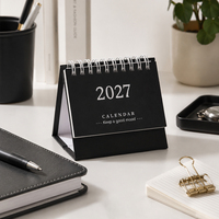 Calendario de Escritorio Mini 2027 al por Mayor, Planificador de Escritorio Compacto, Encuadernado en Espiral, Calendario Pequeño de Pie, Papelería para la Escuela y Oficina