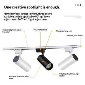 Moderna Lámpara de Riel LED de Aluminio de Tres Líneas, Foco COB de Alta Luminosidad, Iluminación de Riel 220V 40W <span class=keywords><strong>Dali</strong></span> para Tiendas de Ropa y Exposiciones - Product Image 3