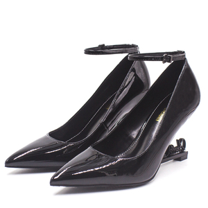 Fabricante personalizado <span class=keywords><strong>letras</strong></span> señoras bomba cuero genuino 8/10cm tacón mujeres tacones altos con tacón extraño - Product Image 3