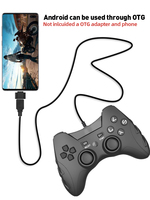 Nuevo Control de Juego con Cable para PC, Mando de Juego USB con Joystick para PS3, Mando de Juego con Doble Vibración para PC Windows X 8 10 11 IOS MAC Android