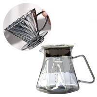 Carafe à café minimaliste en verre borosilicate, forme nuage, pour service, couleur gris fumé