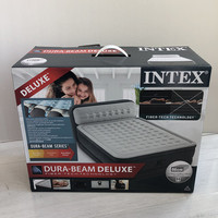 Lit d'air gonflable surélevé Intex 64448 de luxe, taille Queen, avec pompe électrique intégrée/tête de lit