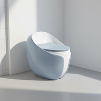 Toilettes monobloc en céramique de luxe en forme d'œuf, à chasse d'eau super siphonique Tornado, vente chaude en Asie centrale