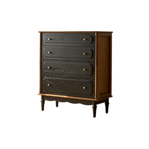 Vintage Style Solid Wood <b>Chest</b> Of Drawers 4 Drawer <b>Storage</b> Cabinet For Bedroom Living Room - Product Image 5