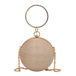 Women's High-End PU Evening <b>Purse</b> Niche Design Ball Shape Crossbody Chain Strap Mini Lipstick Bag Flap Lock Closure Polyester - Product Image 6