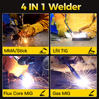 HAXIAOER MIG160 160A Mesin Las MIG Berpelindung Gas 110V 4-in-1 Gas Gasless Flux Core Lift TIG MMA Stick IGBT Inverter Portabel