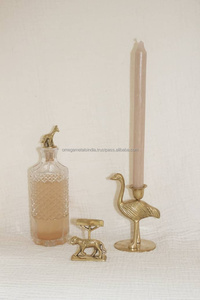 เชิงเทียนตกแต่งรูปนกกระจอกเทศสีทอง เชิงเทียนโลหะทรงเสา สำหรับตกแต่งบ้าน - Product Image 3