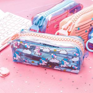 Estuche Transparente para Lápices de Tela Multicolor con Cierre Grande, Impresión Digital, Logotipo Personalizado, Diseño Personalizado para Oficina y Escuela - Product Image 3