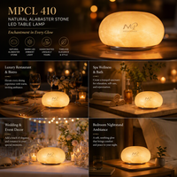 Lampe rechargeable en pierre d'albâtre naturelle, lampe de table sans fil RGB étanche et à intensité variable pour salle à manger de luxe et décoration intérieure