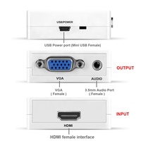 Caja Convertidora Full HD 1080P de HDMI a VGA con Audio y USB Mini HDMI2VGA Convertidor HDMI a VGA