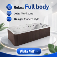 Piscine autoportante intelligente en acrylique à bordure infinie, spa d'hydrothérapie multi-personnes ultra-longue de 4 mètres pour projets de villas et d'hôtels