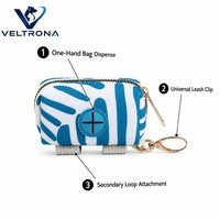 Distributeur de sacs à déjections canines portable avec ouverture en silicone à fente croisée, mousqueton doré pour l'extérieur
