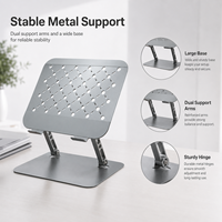 Nouveau support pour ordinateur portable multi-angles en alliage d'aluminium avec ventilation, conforme aux normes CE et RoHS, idéal pour le travail de designer et les tablettes