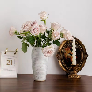 Jarrón de Cerámica <span class=keywords><strong>Minimalista</strong></span> Retro Nórdico, Decoración para Flores Frescas, Adornos para Arreglos Florales en la Sala de Estar - Product Image 3