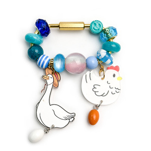 Breloque de sac perlée style dessin animé, porte-clés pendentif animal - Product Image 3